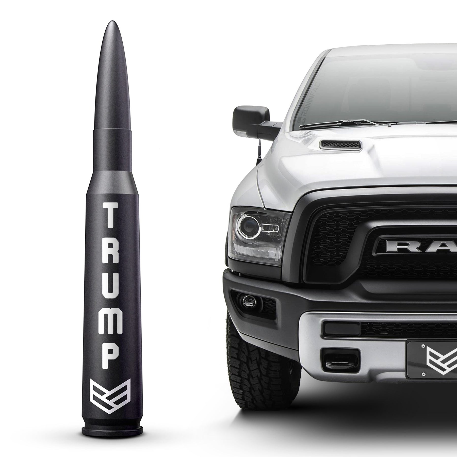 5.5 Inch Silver CNC Bullet Antenna For Dodge Ram 1500/2500/3500 - AM/FM